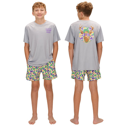 Mardi Gras Camo Deer Tee