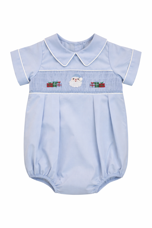 Santa Bl Smocked Bubble-180