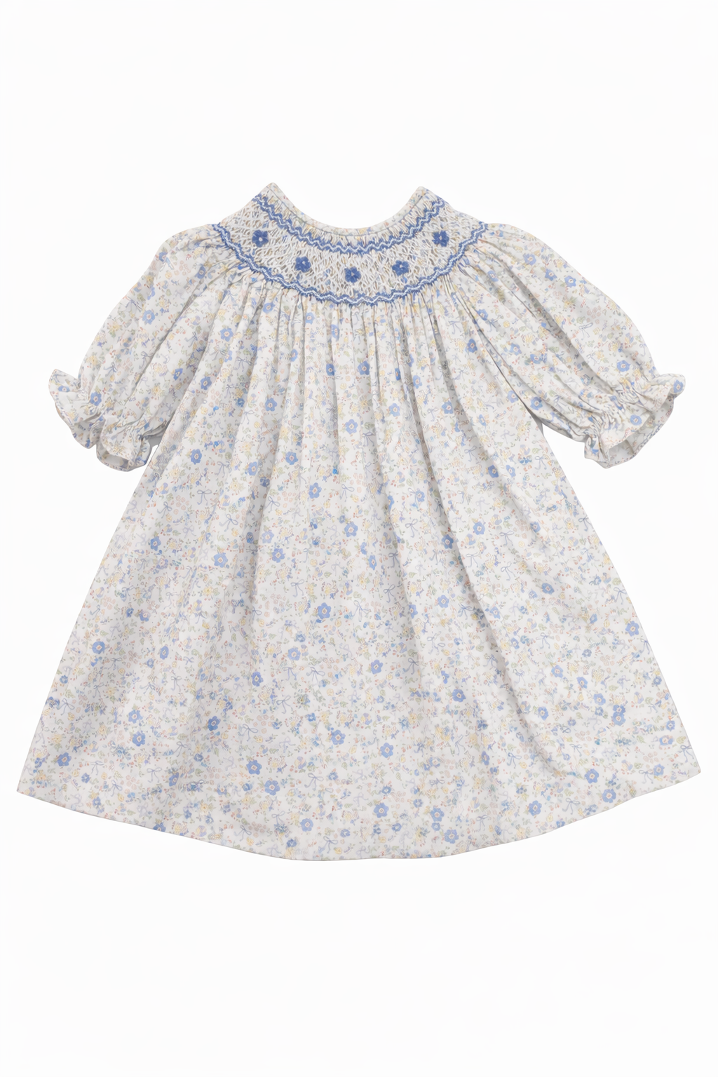 Ashley Bl/Yel Floral Smocked Dress/209