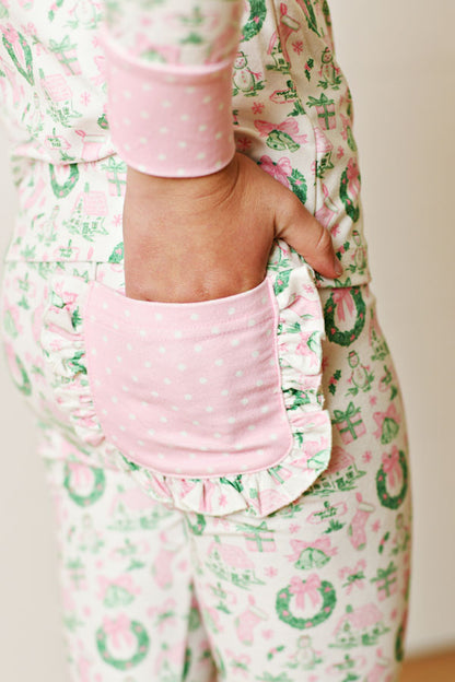 Pink & Green Christmas PJ Set