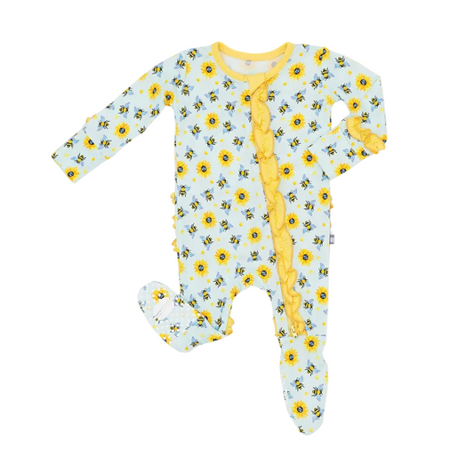 Honey Bees Ruffle Footie