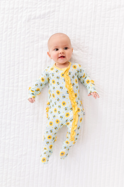 Honey Bees Ruffle Footie