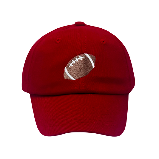 Red Football Bow Baseball Hat