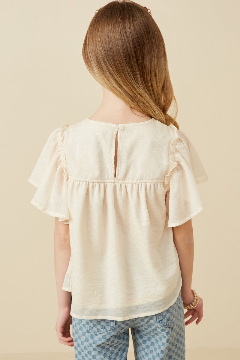 Ruffled Flutter Sleeve Top