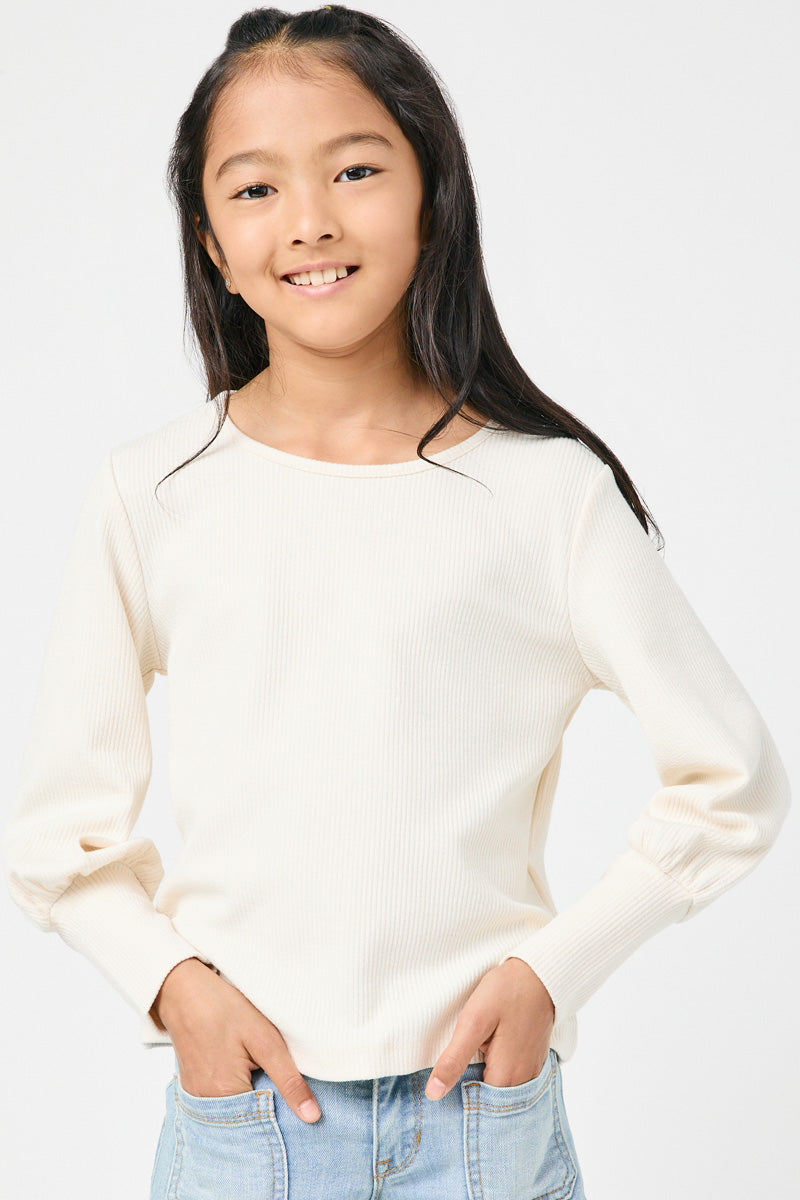 Textured Rib Cuff Knit Top