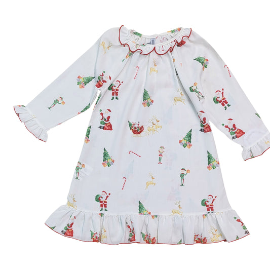 Santa Sleigh Print Gown