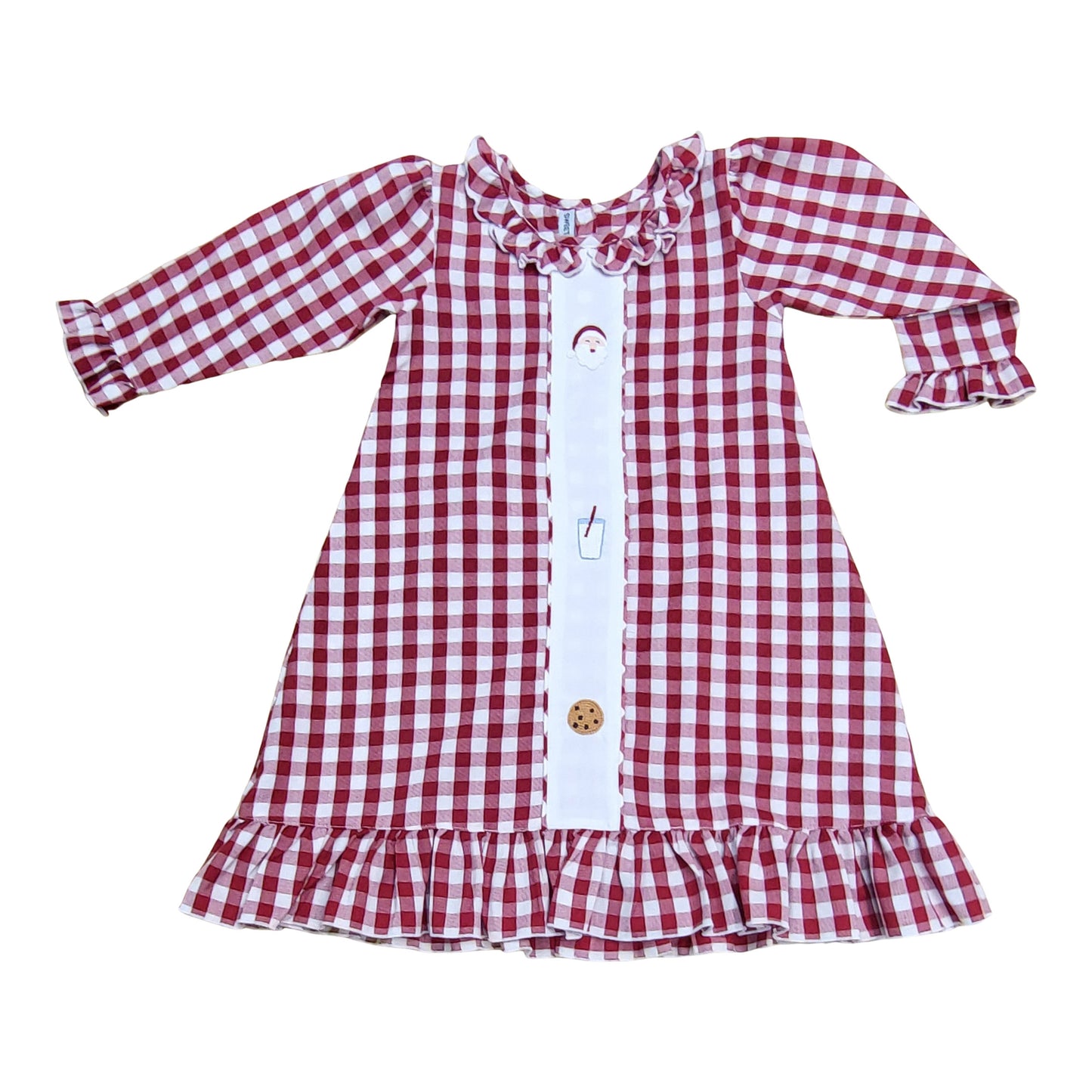 Santa Milk & Cookies Emb. Gown