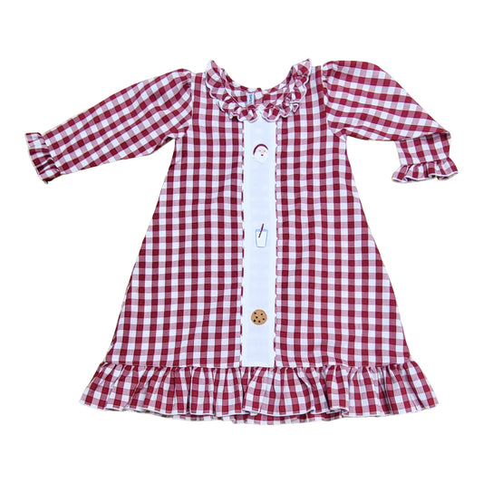 Santa Milk & Cookies Emb. Gown