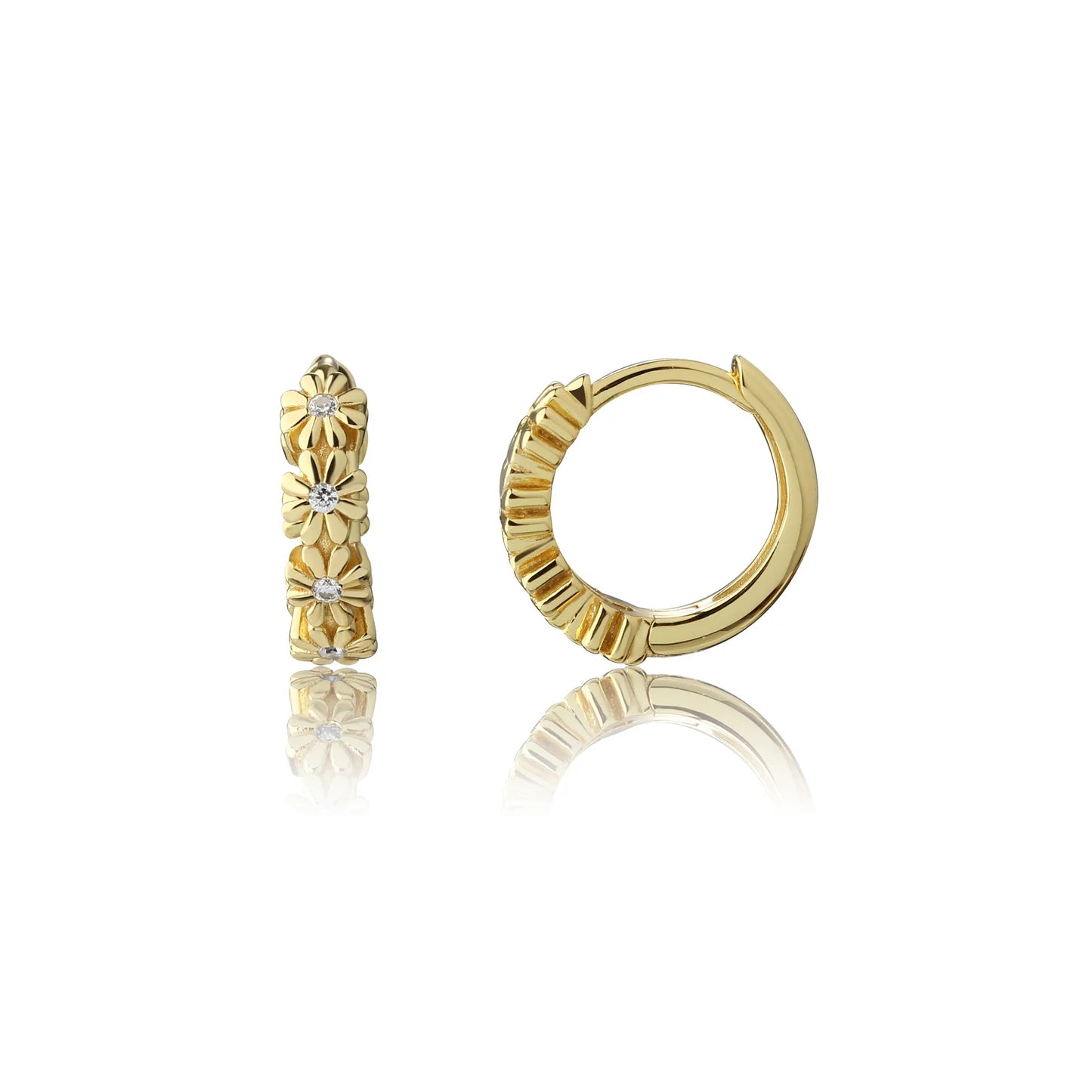 14K-Gold plated Huggie Daisy