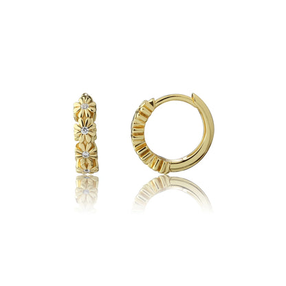 14K-Gold plated Huggie Daisy