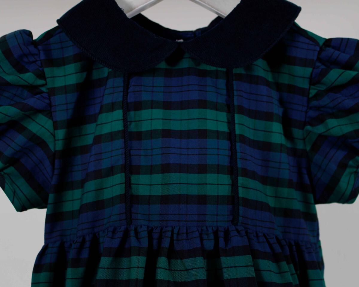 Green Navy Plaid Claire Dress