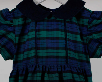 Green Navy Plaid Claire Dress