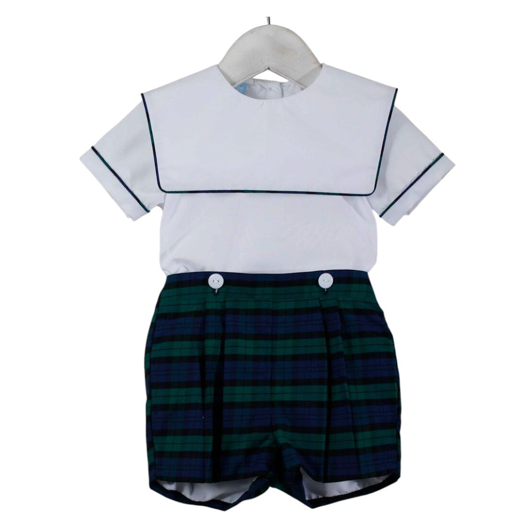 Green Navy Plaid Andrew Set