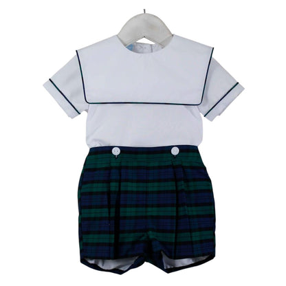 Green Navy Plaid Andrew Set