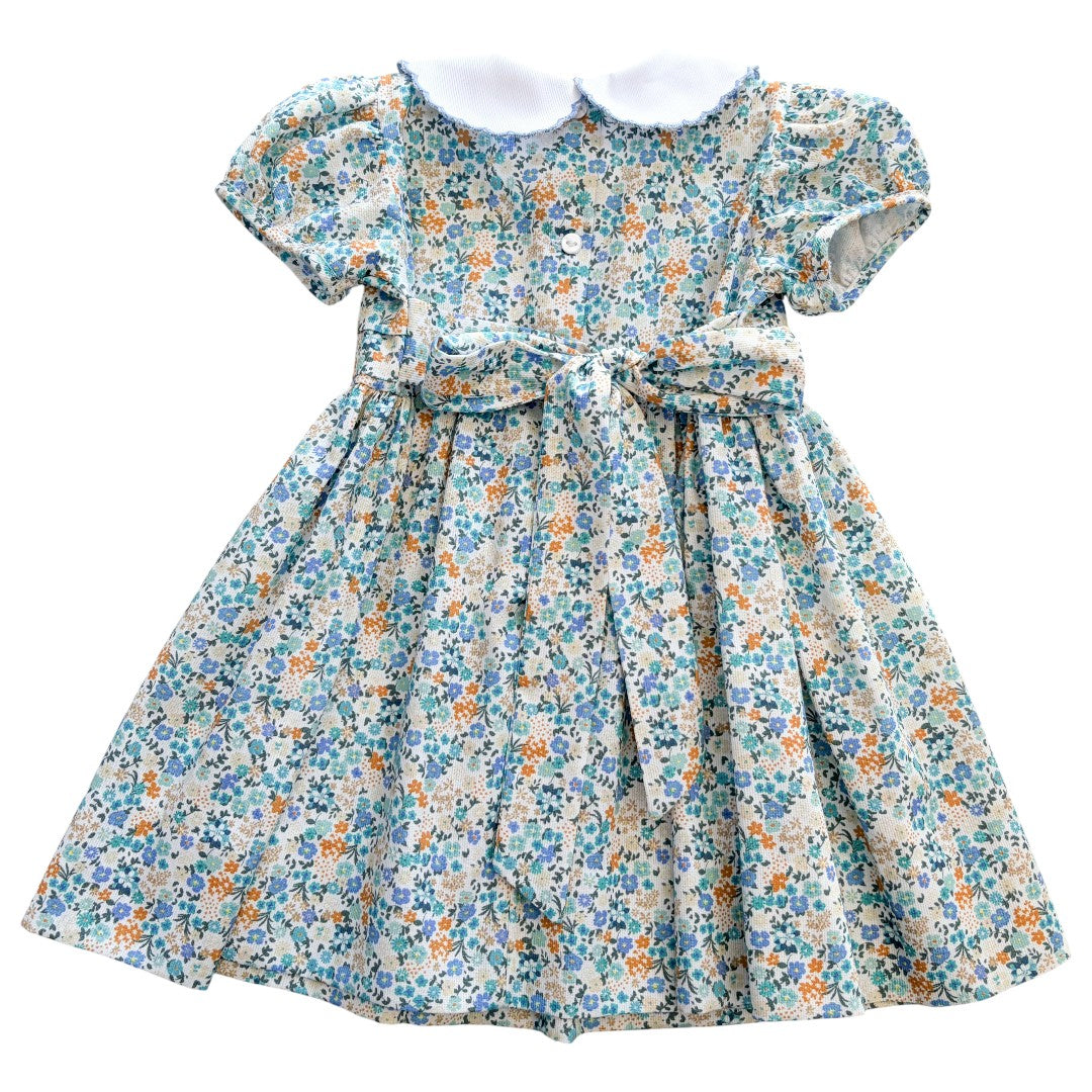 Blue Floral Collared Dress