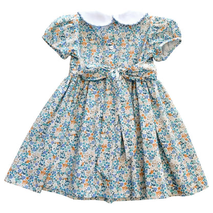 Blue Floral Collared Dress