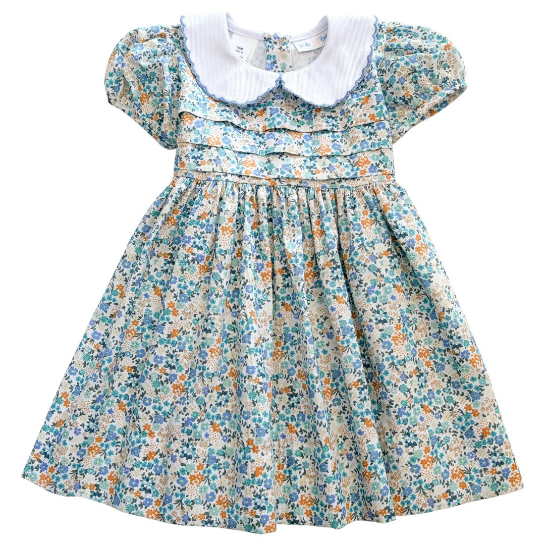 Blue Floral Collared Dress