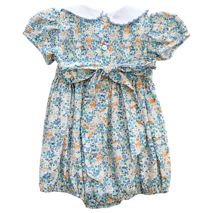 Blue Floral Collared Bubble