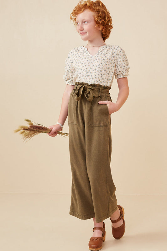 Dyed Tencel Wide Leg Pant