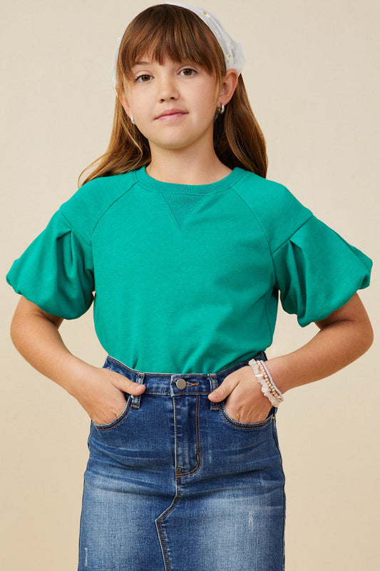 Puff Sleeve Top - Kelly Green