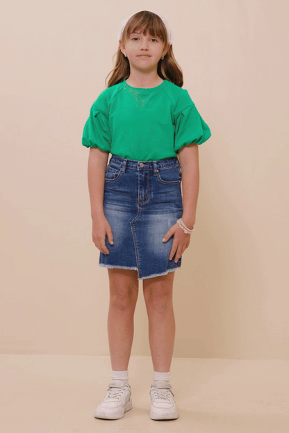 Puff Sleeve Top - Kelly Green