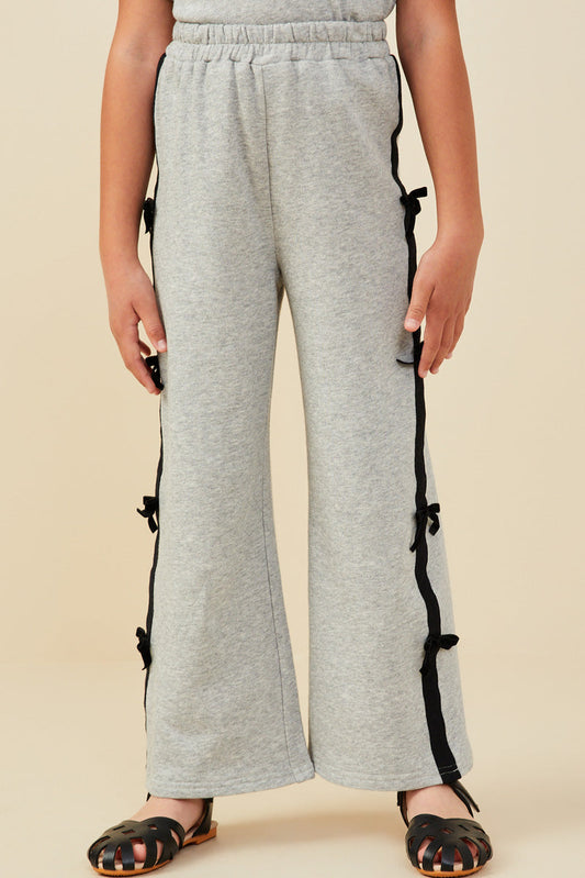 Bow Trim Side Joggers - Grey