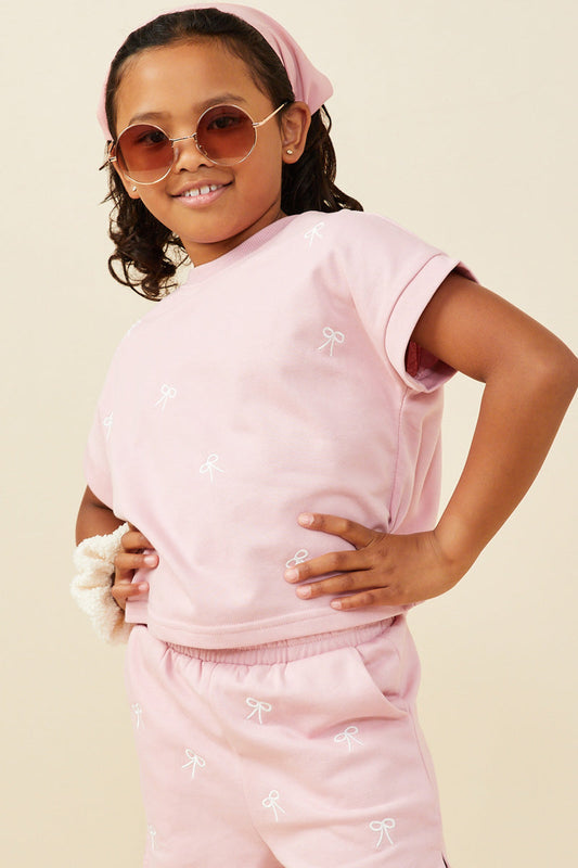 Bow Emb. Top - Mauve