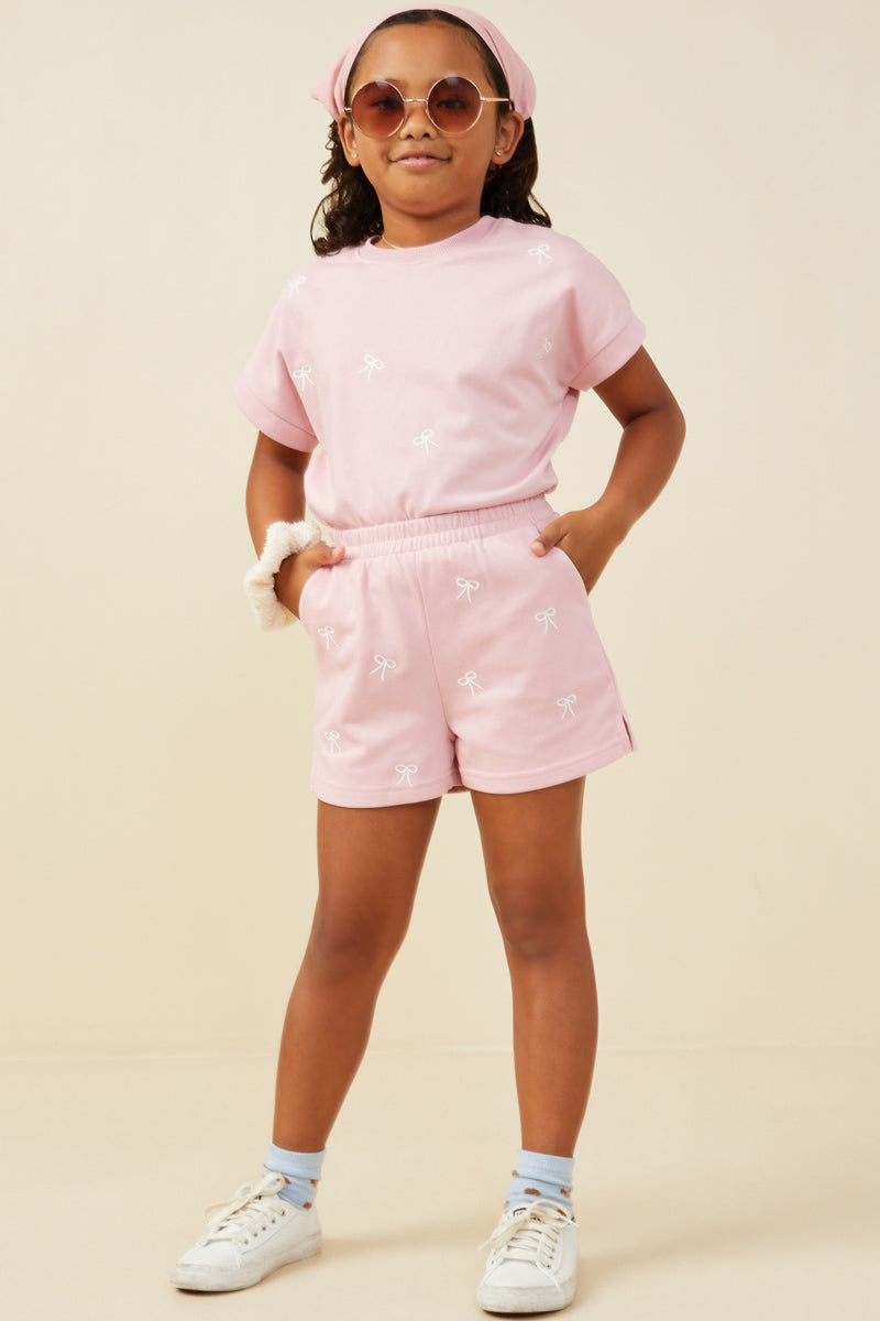 Bow Emb. Shorts - Mauve
