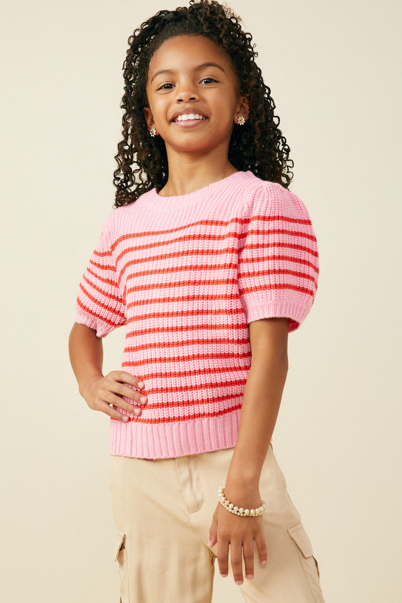Striped Sweater Top - Pink