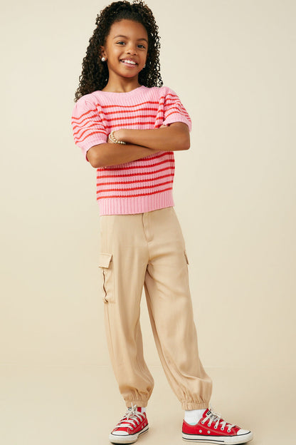 Striped Sweater Top - Pink