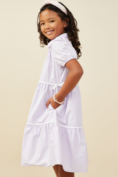 Piping Button Dress - Lavender