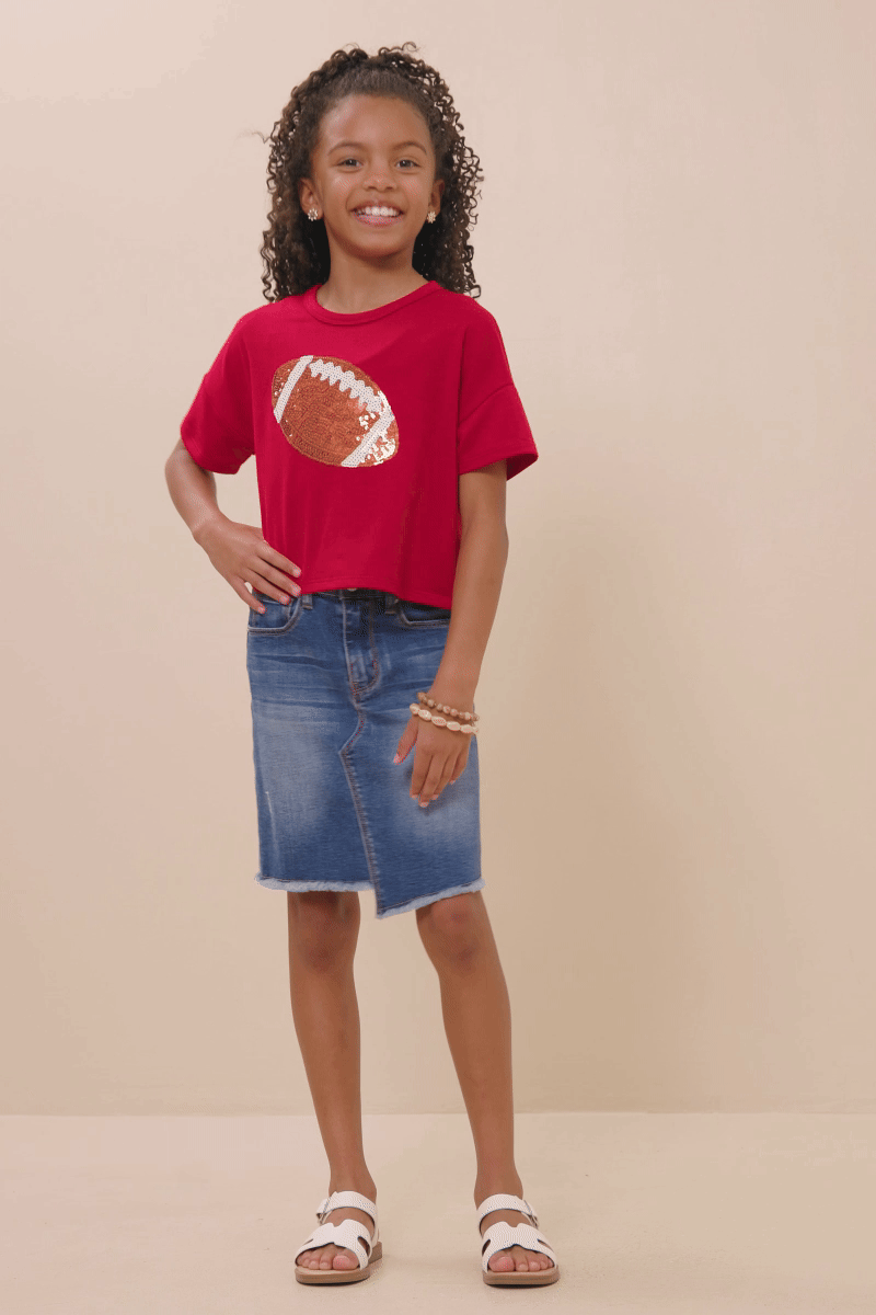 Sequin Football Shirt - Red