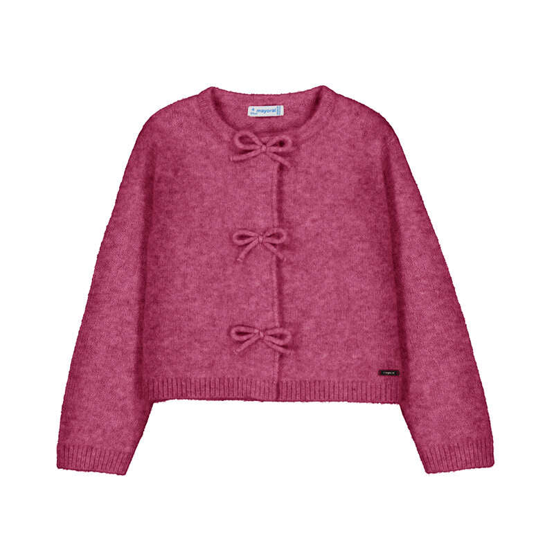 Knit Cardigan w Bows-4325