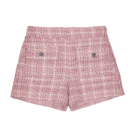 Mauve Tweed Shorts-4230