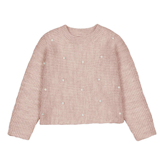 Mauve Pearl Knit Sweater-4322