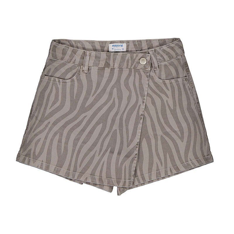 Choc Tiger Twill Skort-7934