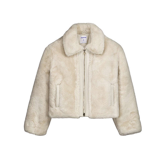 Zipper Stone Faux Fur Coat
