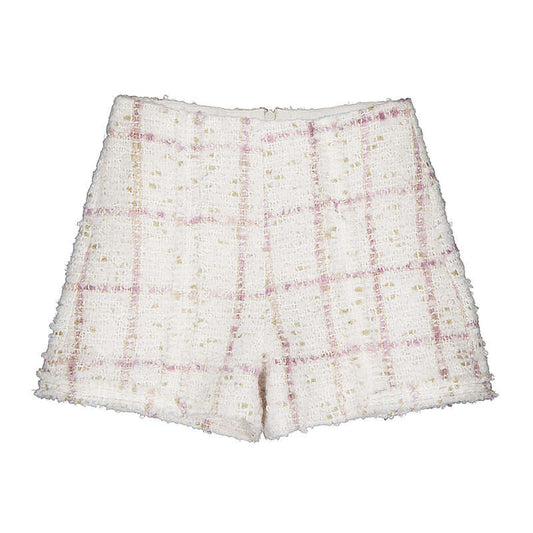 Tweed Shorts-Ivory & Lilac