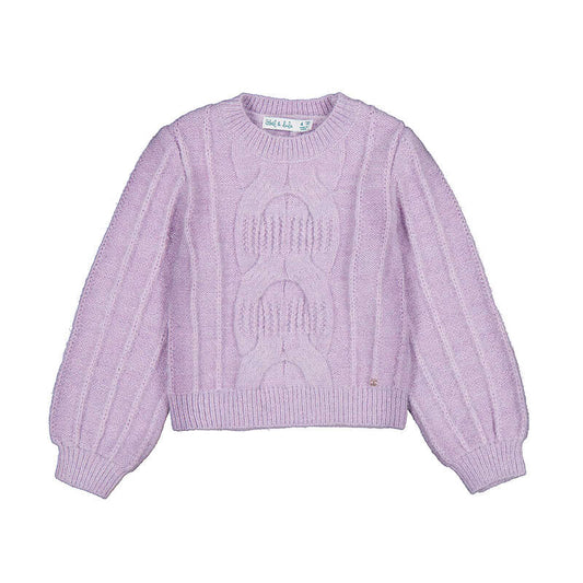Cable Knit Sweater-Lilac