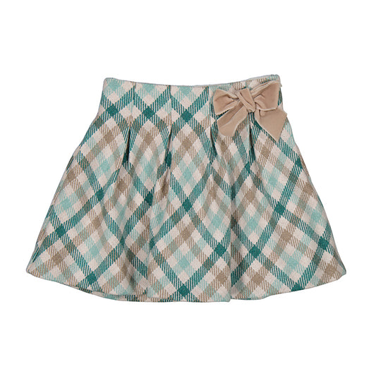 Plaid Bow Skirt - 4901