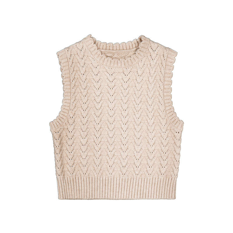 Ecru Knitting Vest- 4329