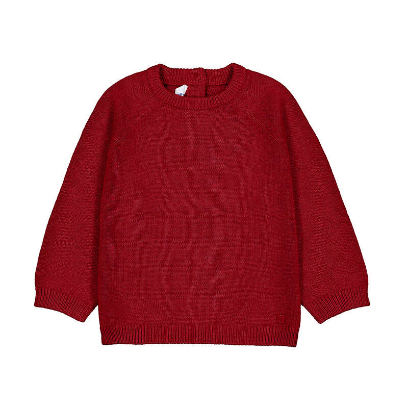 Red Basic Crew Sweater - 351
