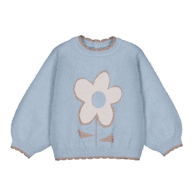 Blue Sweater with Flower -2383