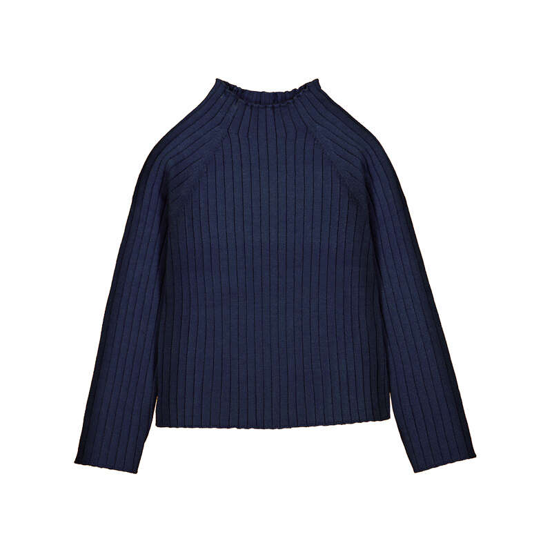 Navy Ribbed Mockneck - 4026