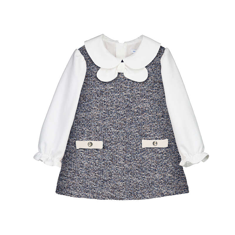 Tweed dress w Shirt- 2948