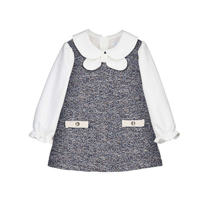 Tweed dress w Shirt- 2948