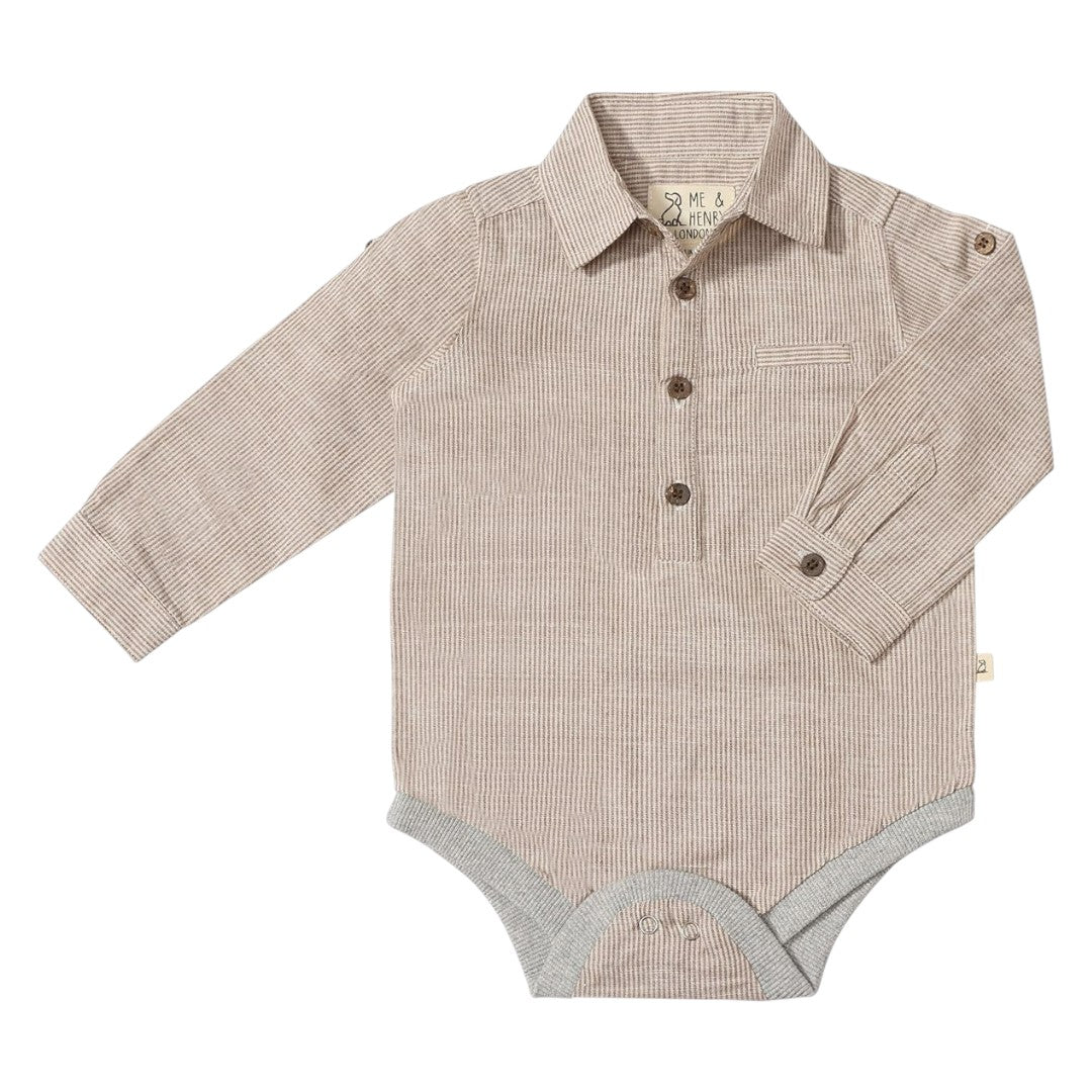 Jasper Onesie - Brown/Cream Stripe