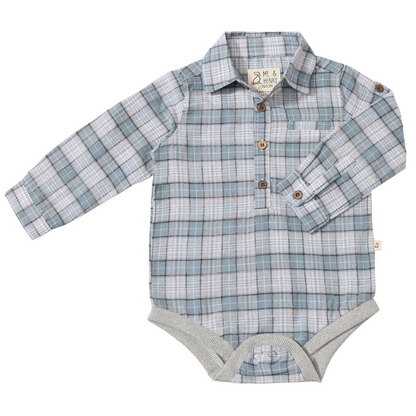 Jasper Onesie - Grey/Black Plaid