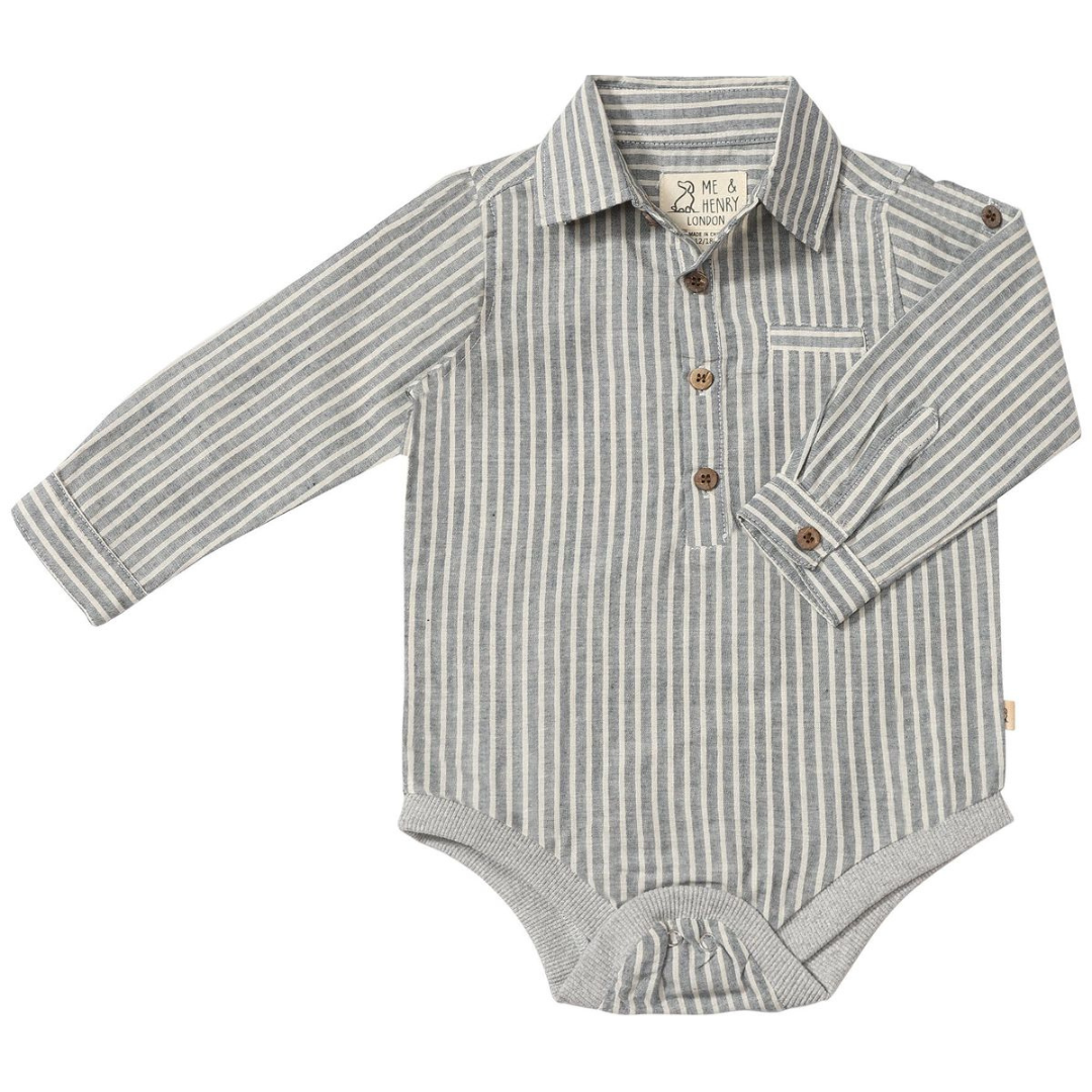 Jasper Onesie - Navy Cream Stripe