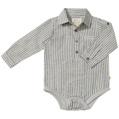 Jasper Onesie - Navy Cream Stripe